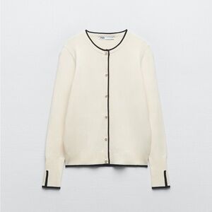 ZARA PEARL BUTTON KNIT CARDIGAN